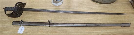 A Victorian officers dress sword and associated scabbard, J. G. Plumb